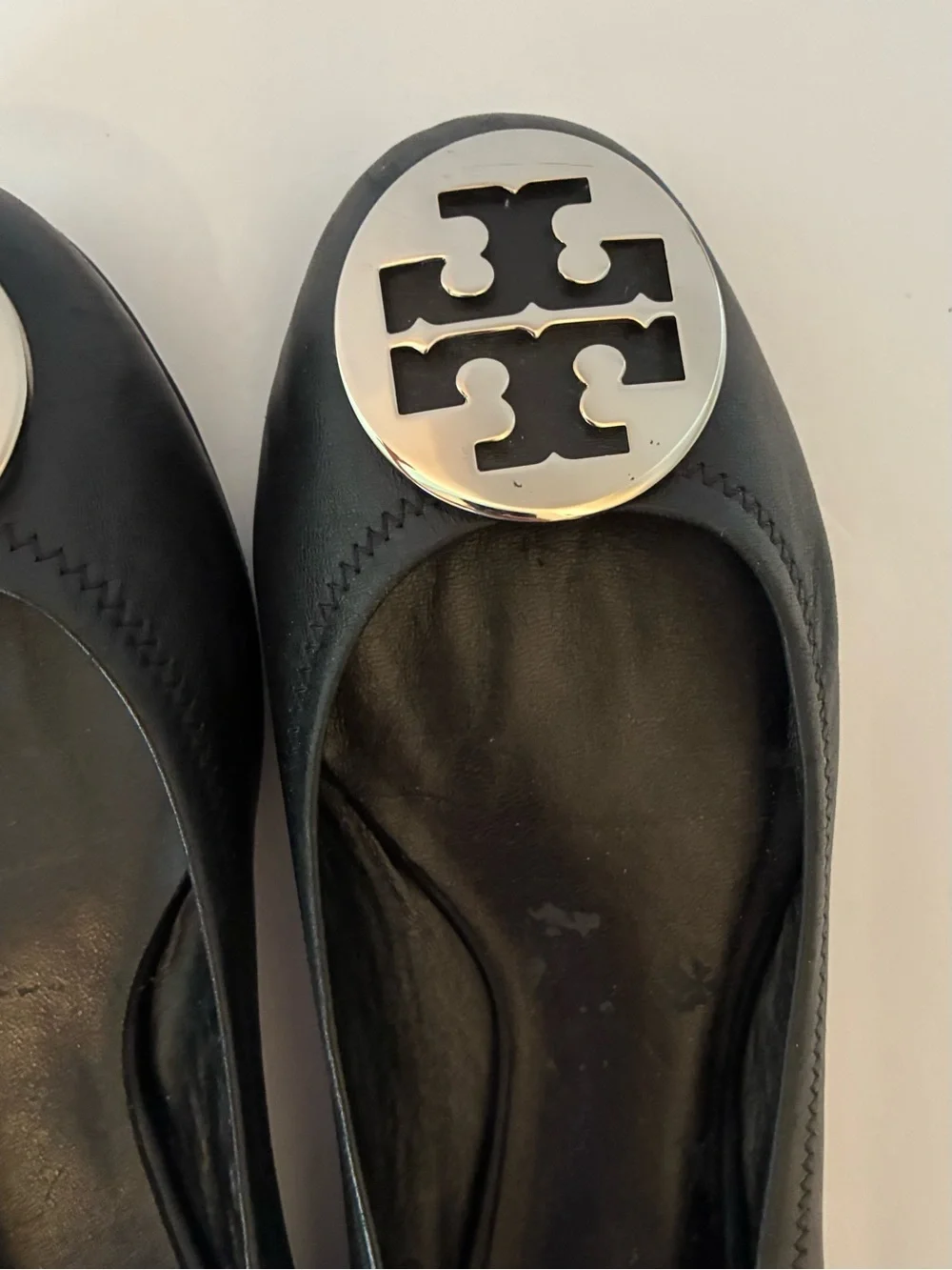 Tory Burch Black + Silver Reva Ballet Flat